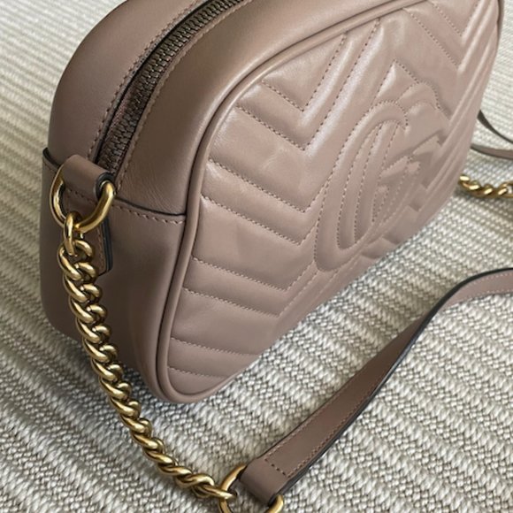 GUCCI GG Marmont Small Matelasse Shoulder Bag and Zip Wallet - Porcelain Rose - Picture 4 of 11